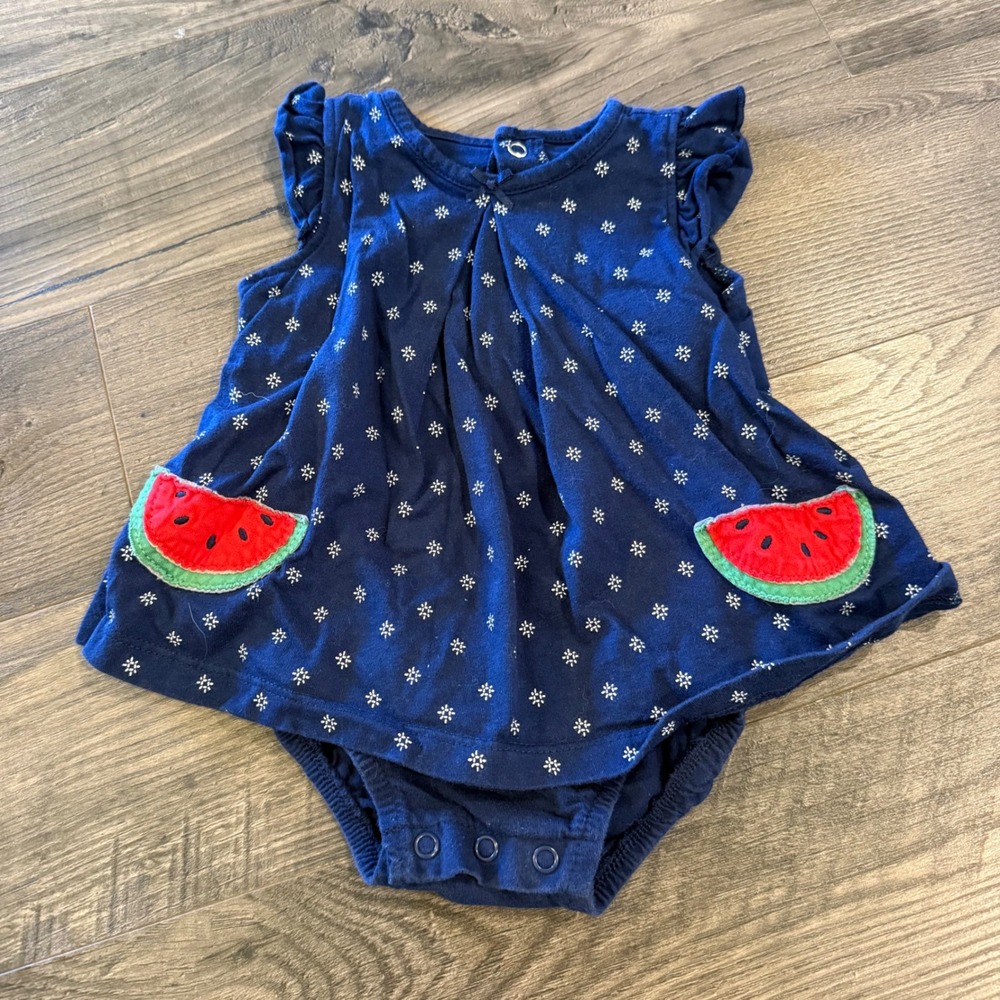 Child of Mine by Carters Baby Girls Navy Watermelon Dress Bodysuit 3-6M GCL15230